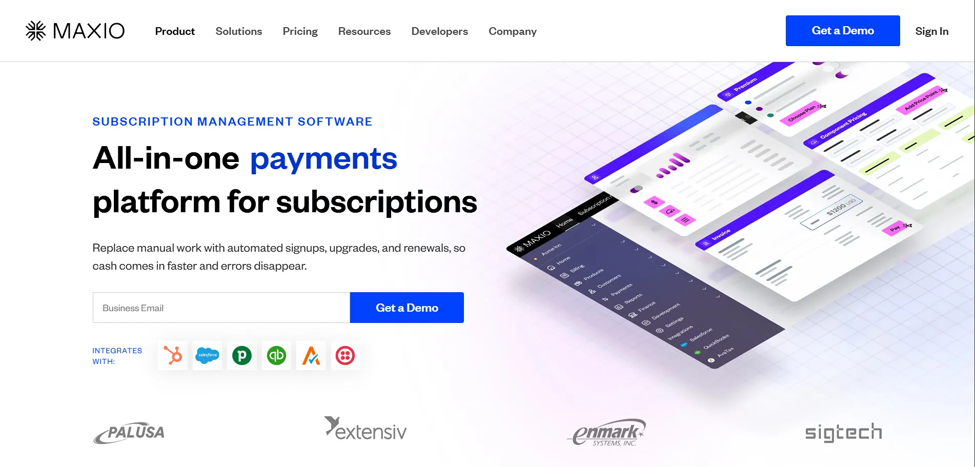 Maxio as one of the Salesforce subscription management integrations
